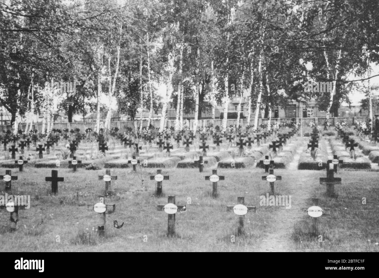 German Military Cemetery in Warsaw Operation Barbarossa - German Invasion of Russia, 1941 - 15th Infantary Division of the Thuringia-Kurhessen Division Stock Photo