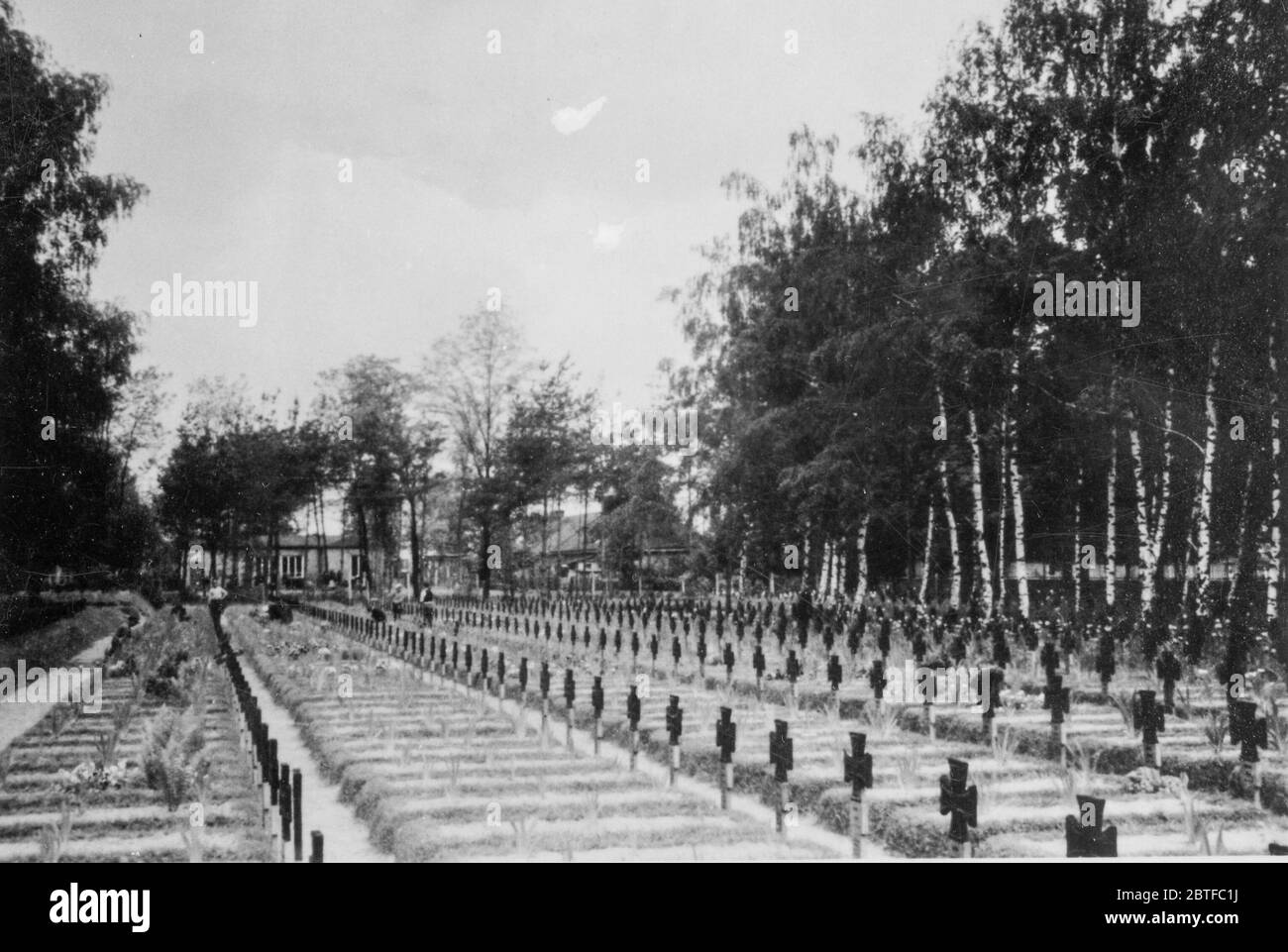 German Military Cemetery in Warsaw, Soldiers graves during the Polish Campaign of 1939 Operation Barbarossa - German Invasion of Russia, 1941 - 15th Infantary Division of the Thuringia-Kurhessen Division Stock Photo