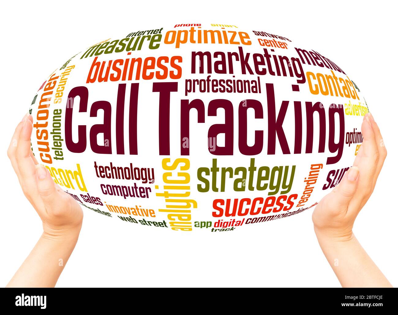 Call Tracking (marketing technology) word hand sphere cloud concept on ...