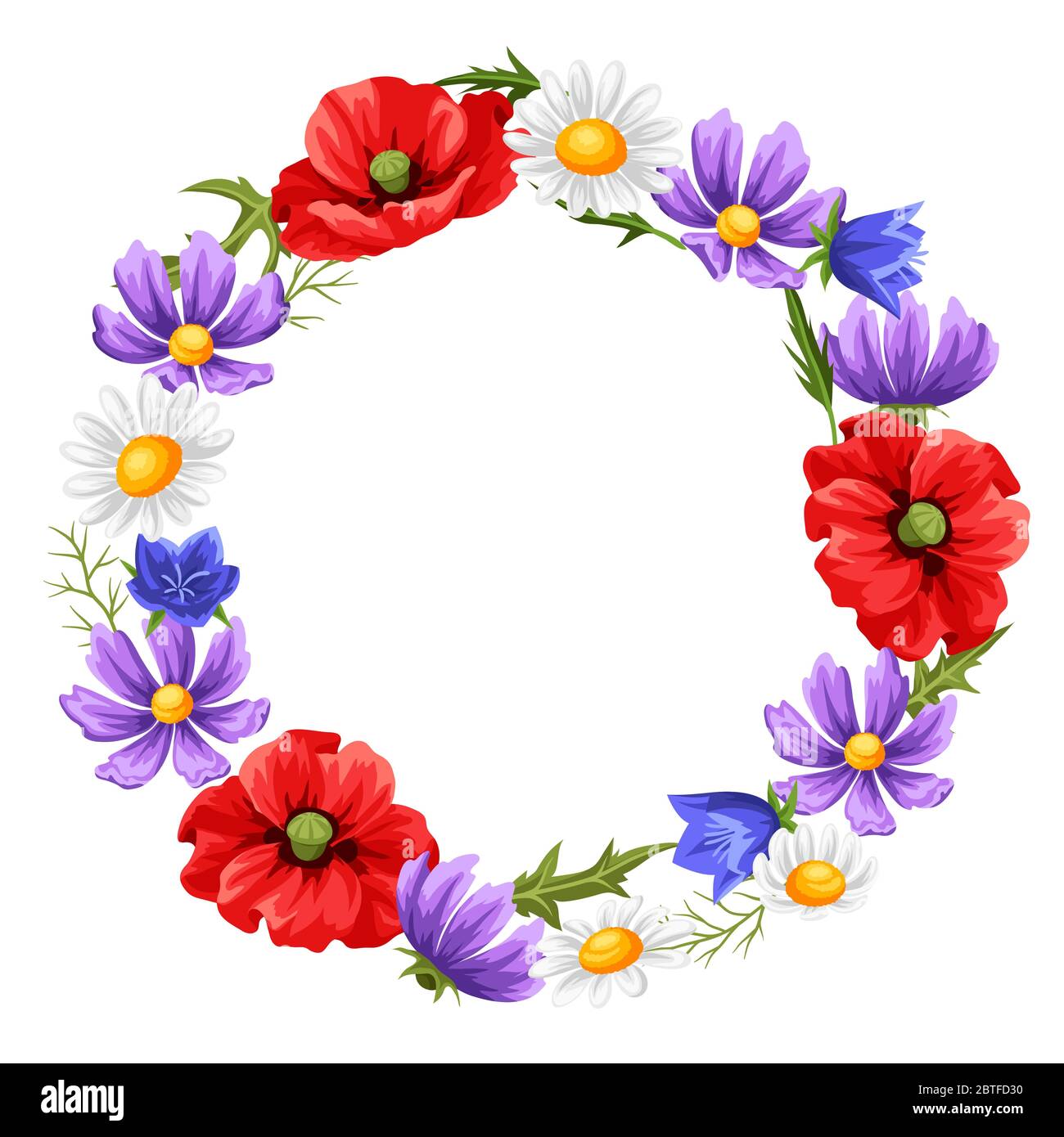 Frame with summer flowers Stock Vector Image & Art - Alamy