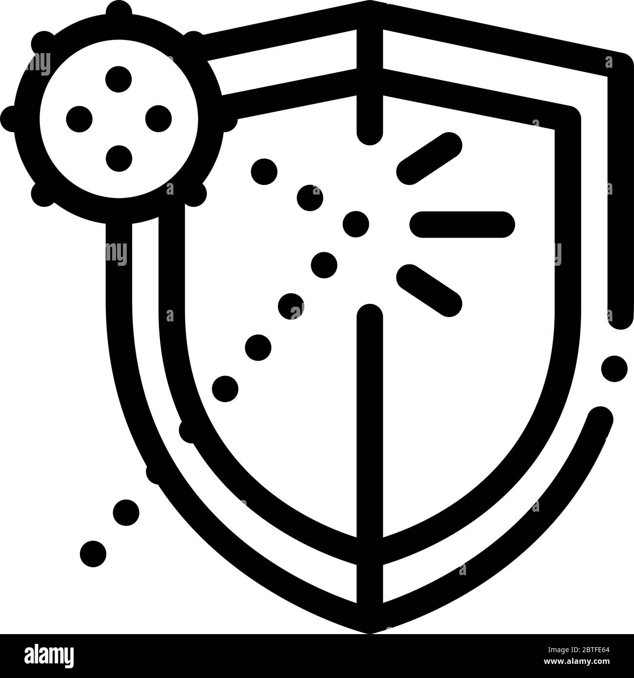 stop virus protection icon vector outline illustration Stock Vector ...