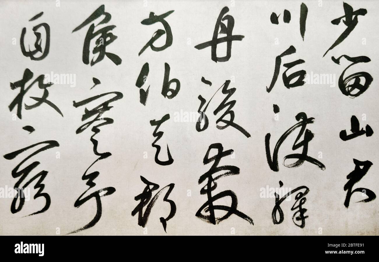Chinese calligraphy, Yuan Dynasty. Shanghai Museum, China Stock Photo