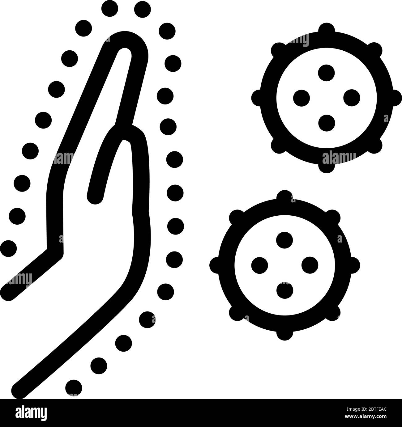 hand stop viruses icon vector outline illustration Stock Vector Image ...