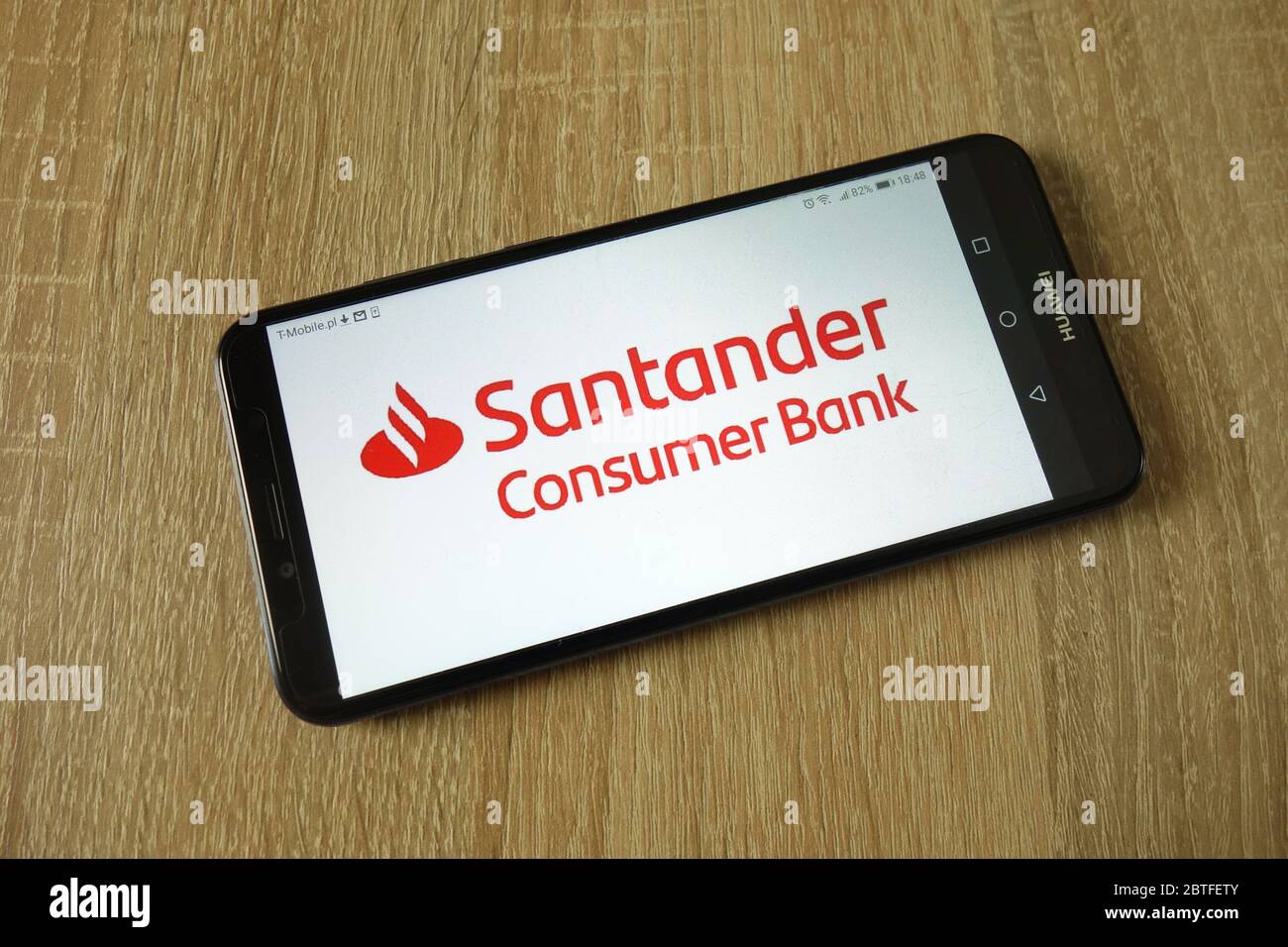 Santander Consumer Bank logo displayed on smartphone Stock Photo