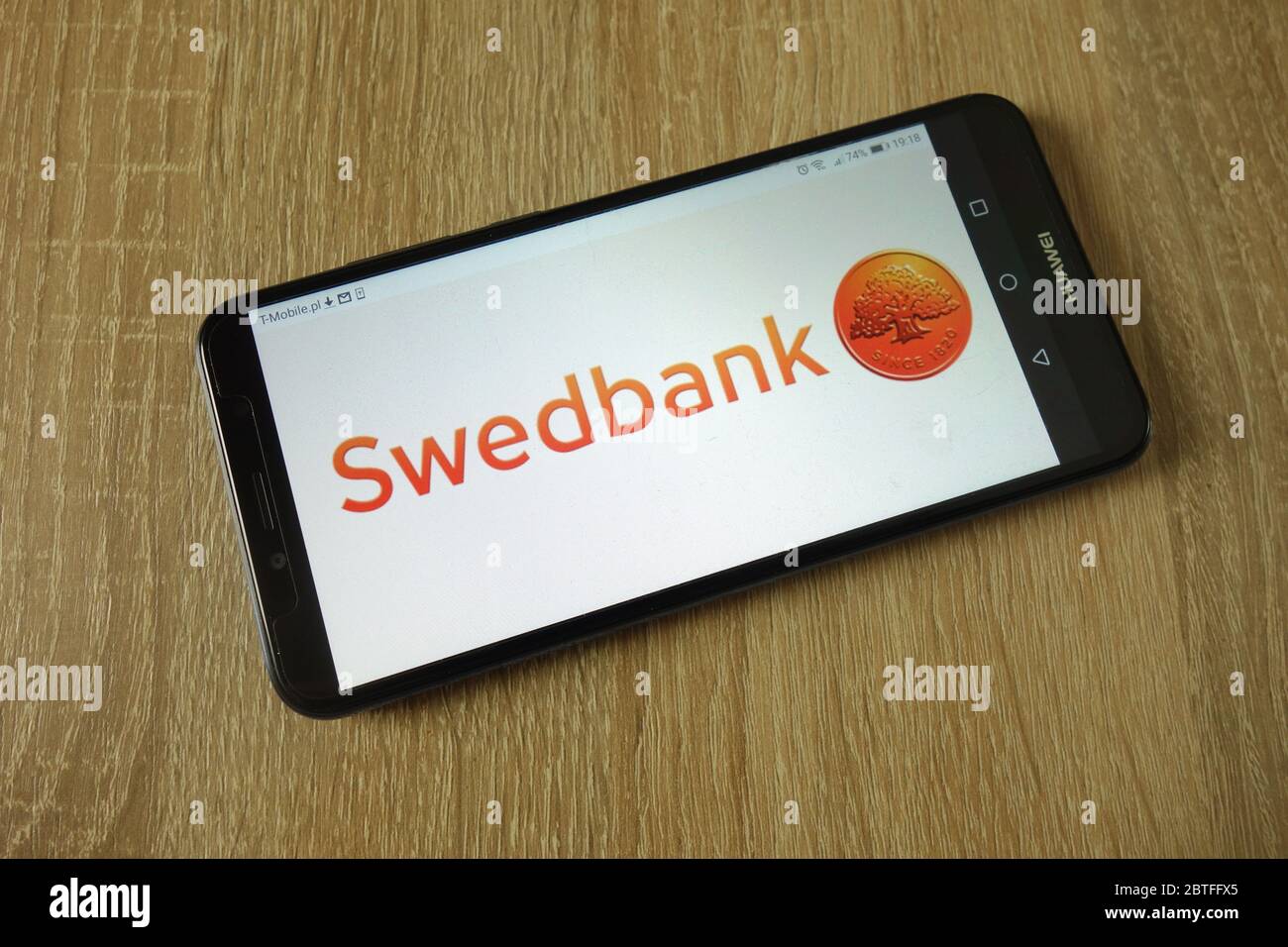 Swedbank AB logo displayed on smartphone Stock Photo