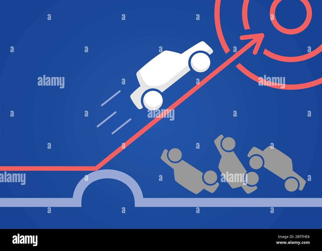 Quick and smart car gets target and crashed others, different vision