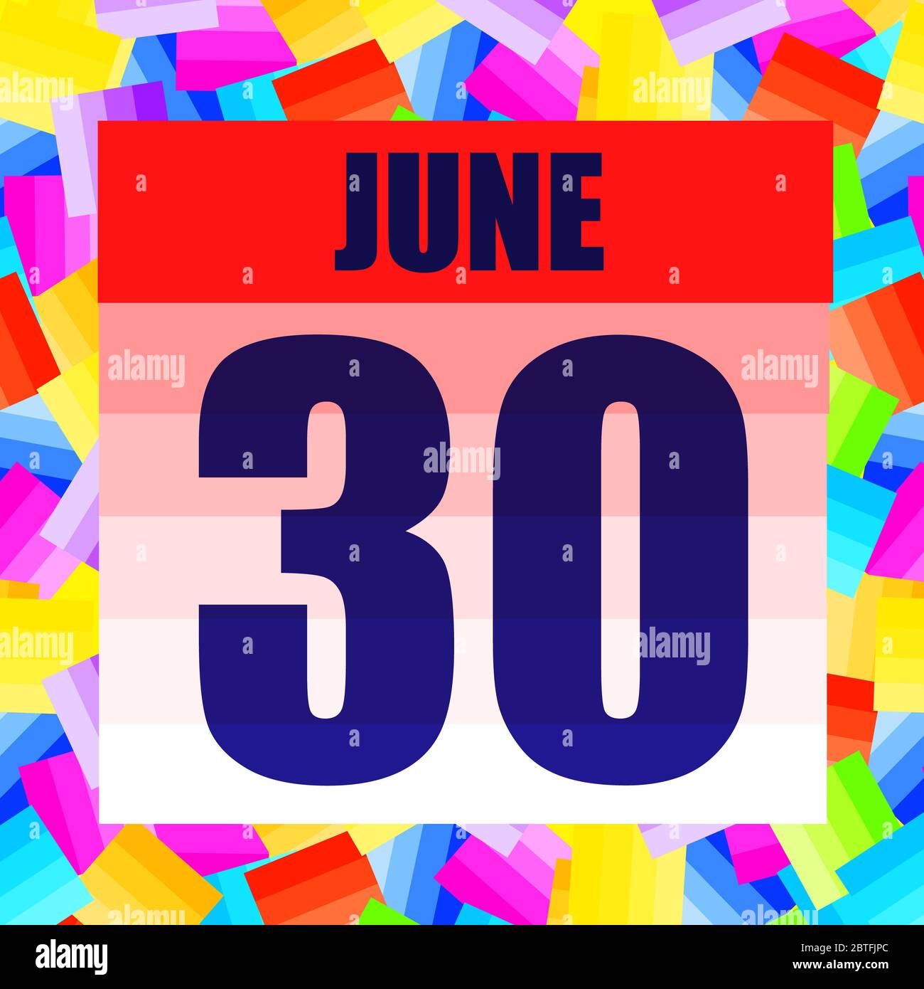 June 30 icon. For planning important day. Banner for holidays and