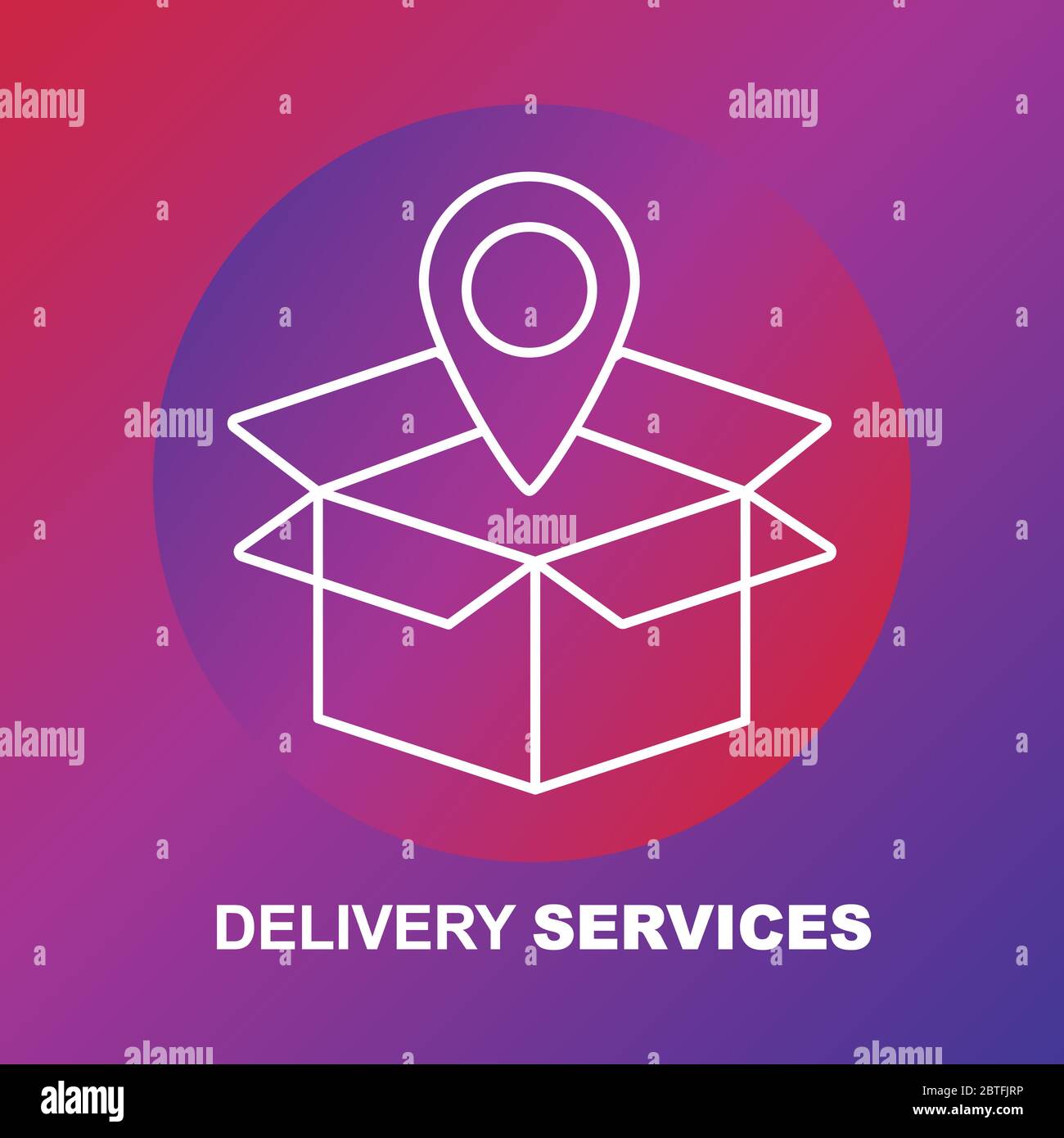 Delivery services, opened box, logistics and transportation Stock Vector