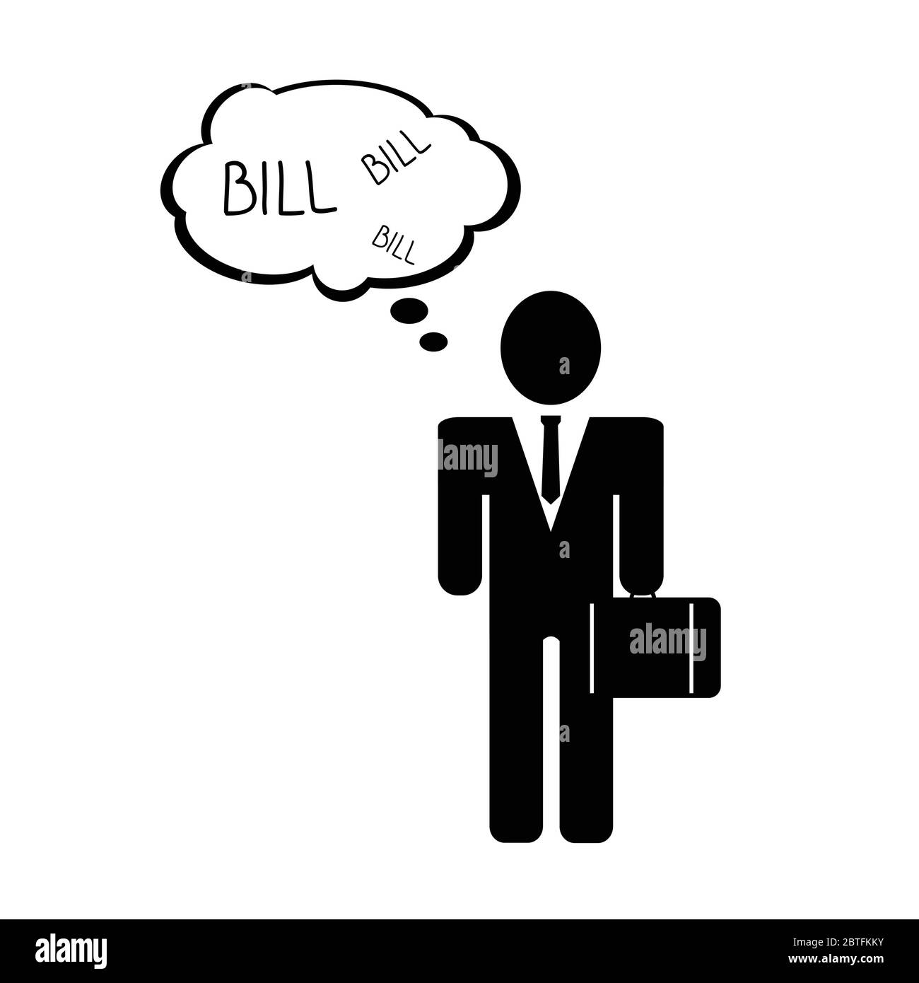 bill with man icon vector silhouette illustration on white Stock Vector ...