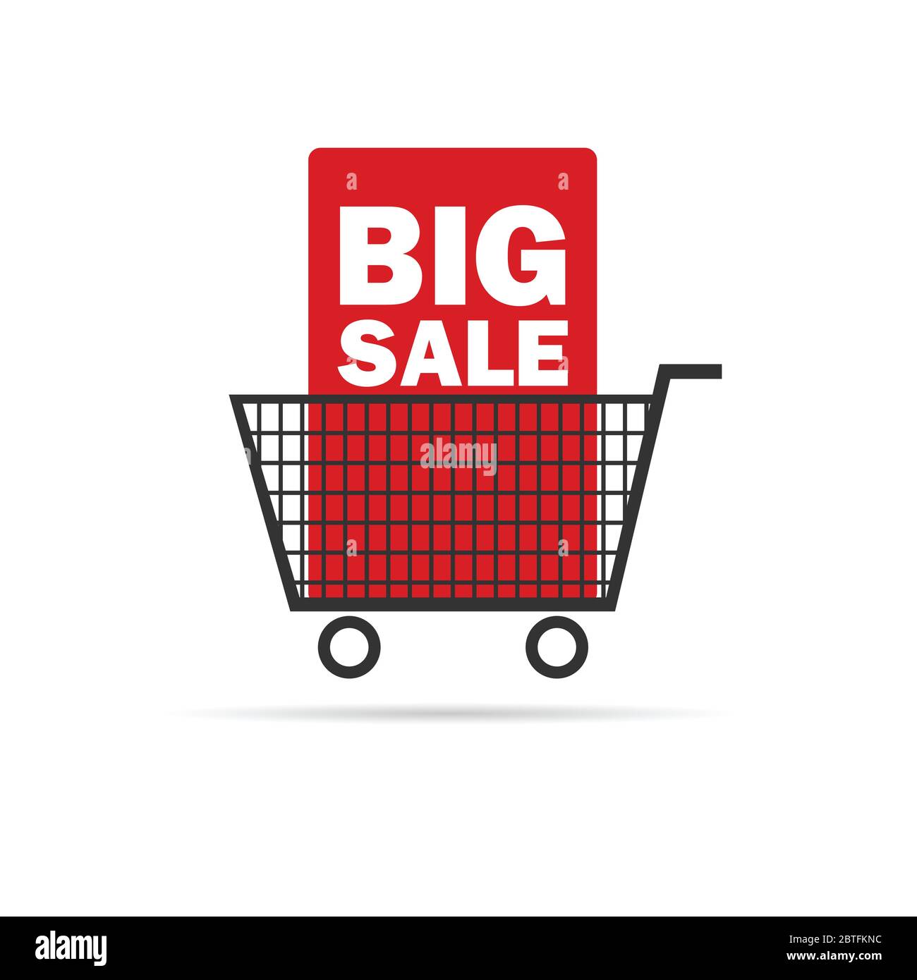 big sale icon with basket color vector illustration Stock Vector Image ...