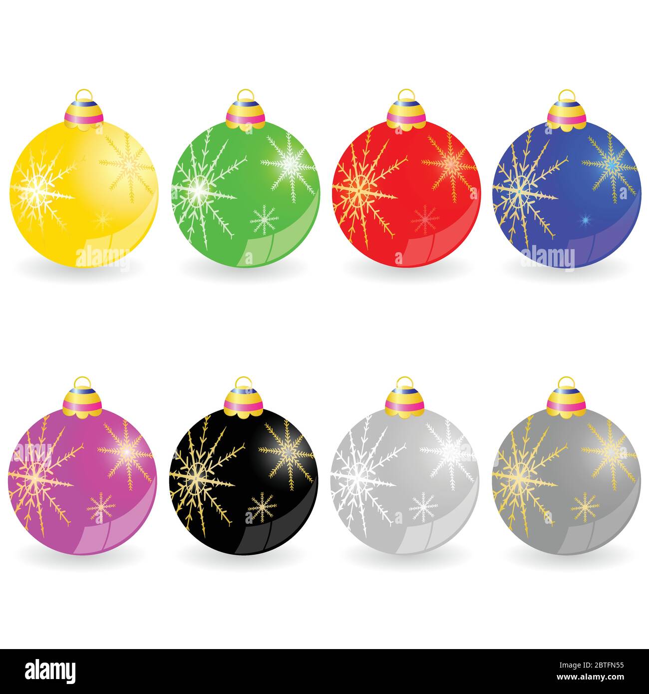 christmas decorative ball in different color vector illustration Stock ...