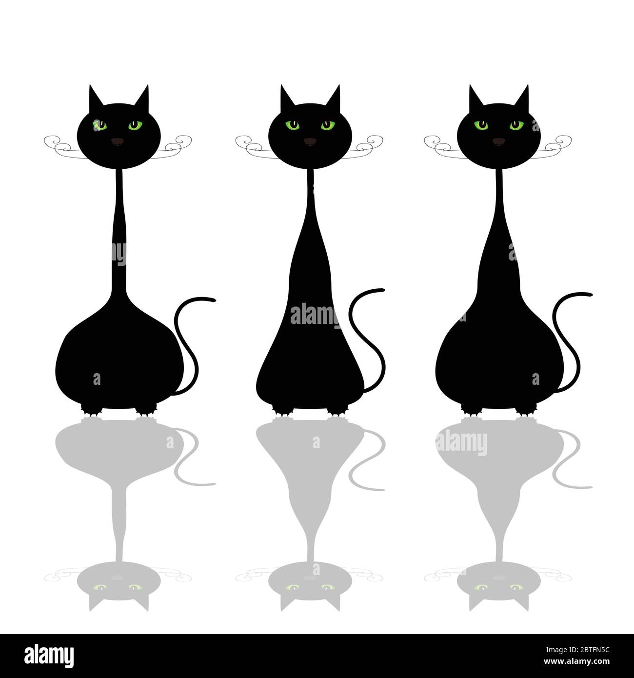 cat with green eye illustration art vector eps10 Stock Vector