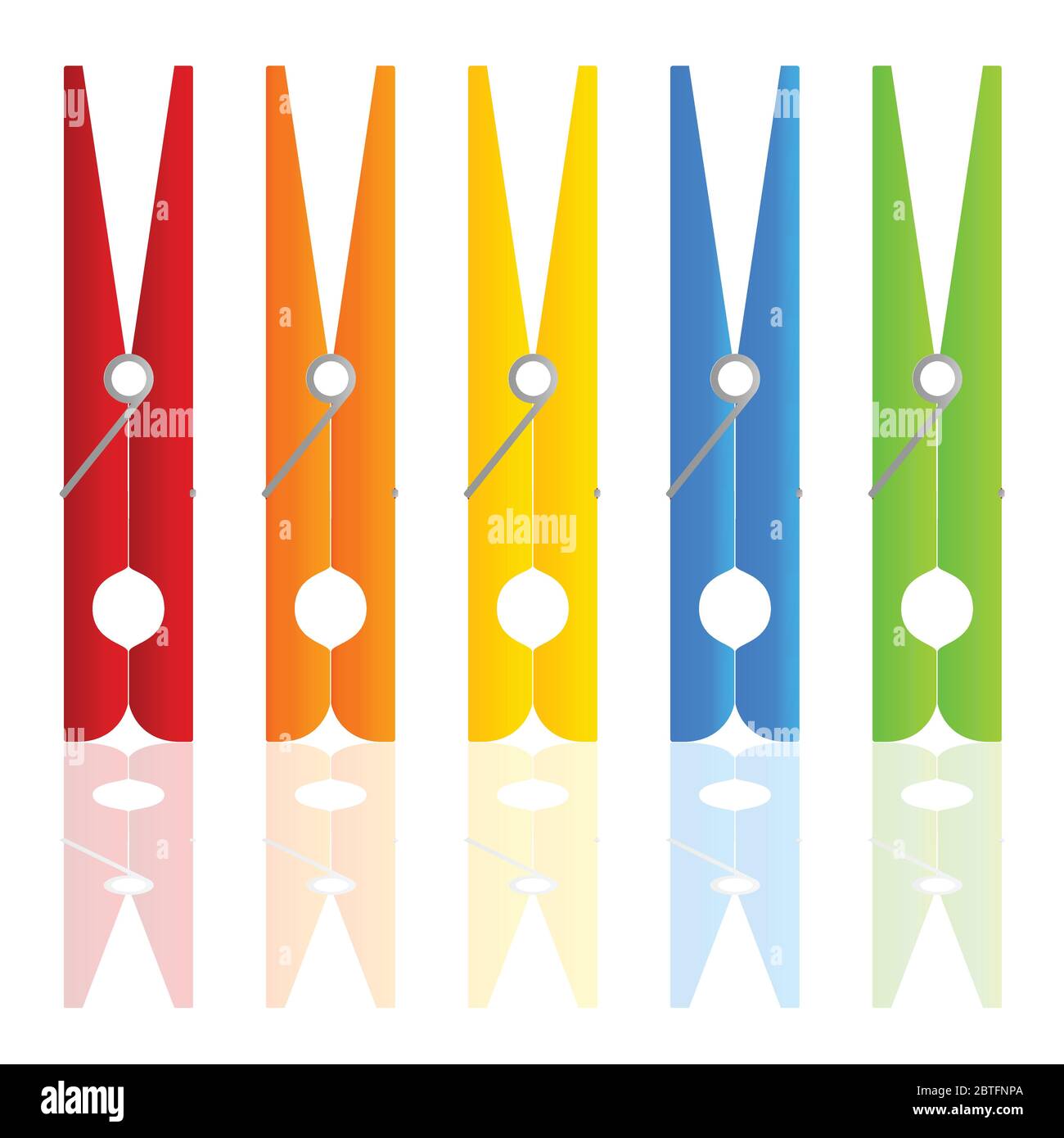 clothespin in color vector illustration on white background Stock
