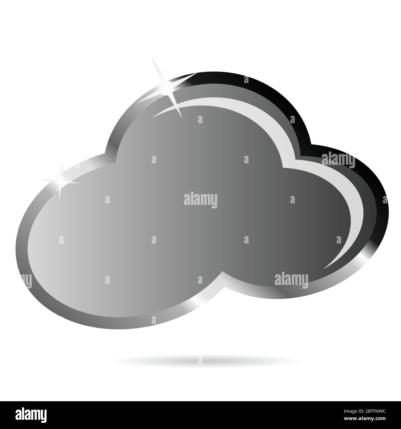 cloud black vector illustration icon on white background Stock Vector ...