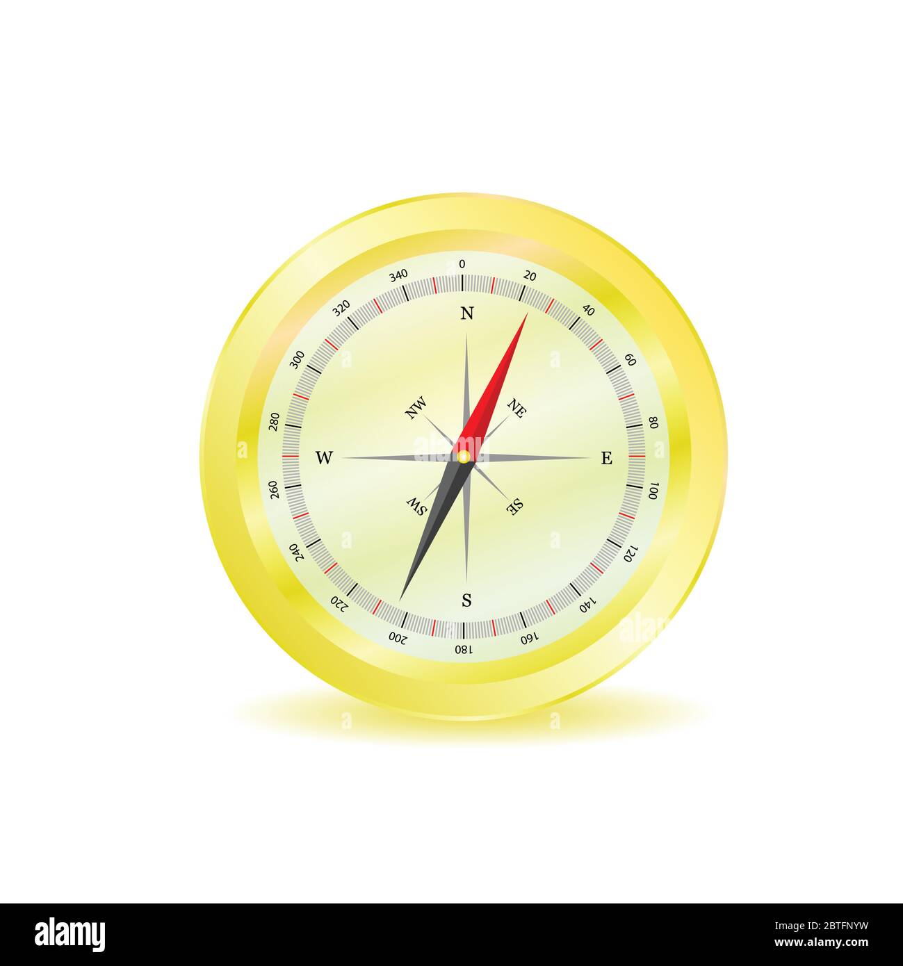 compass in yellow color vector illustration on white Stock Vector