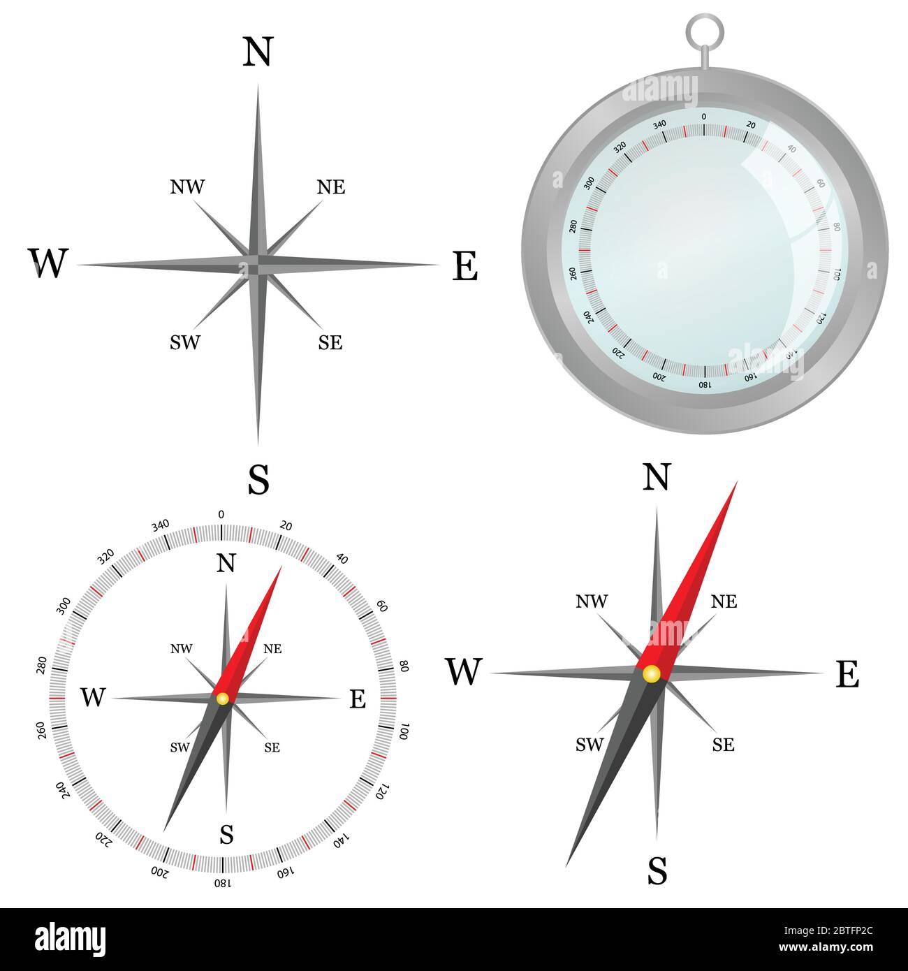 Compass Colours Map compass in silver color in part vector illustration Stock Vector Image ...