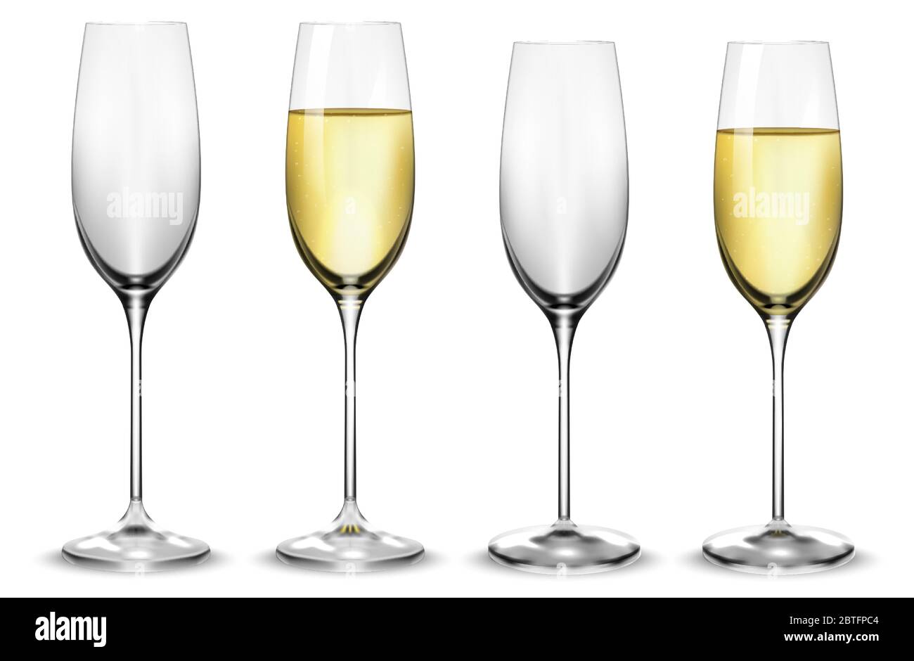 Glasses Of White Wine On Table by Foodcollection Rf