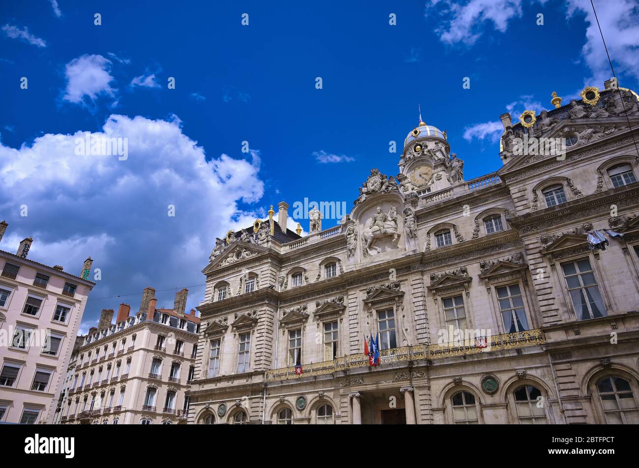 The Hotel de Ville, the city hall of Lyon, France, on a sunny day. Stock Photo
