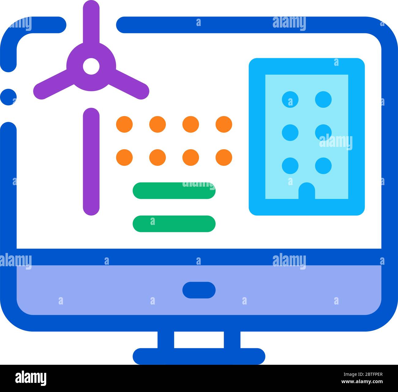 windmill computer control icon vector outline illustration Stock Vector ...
