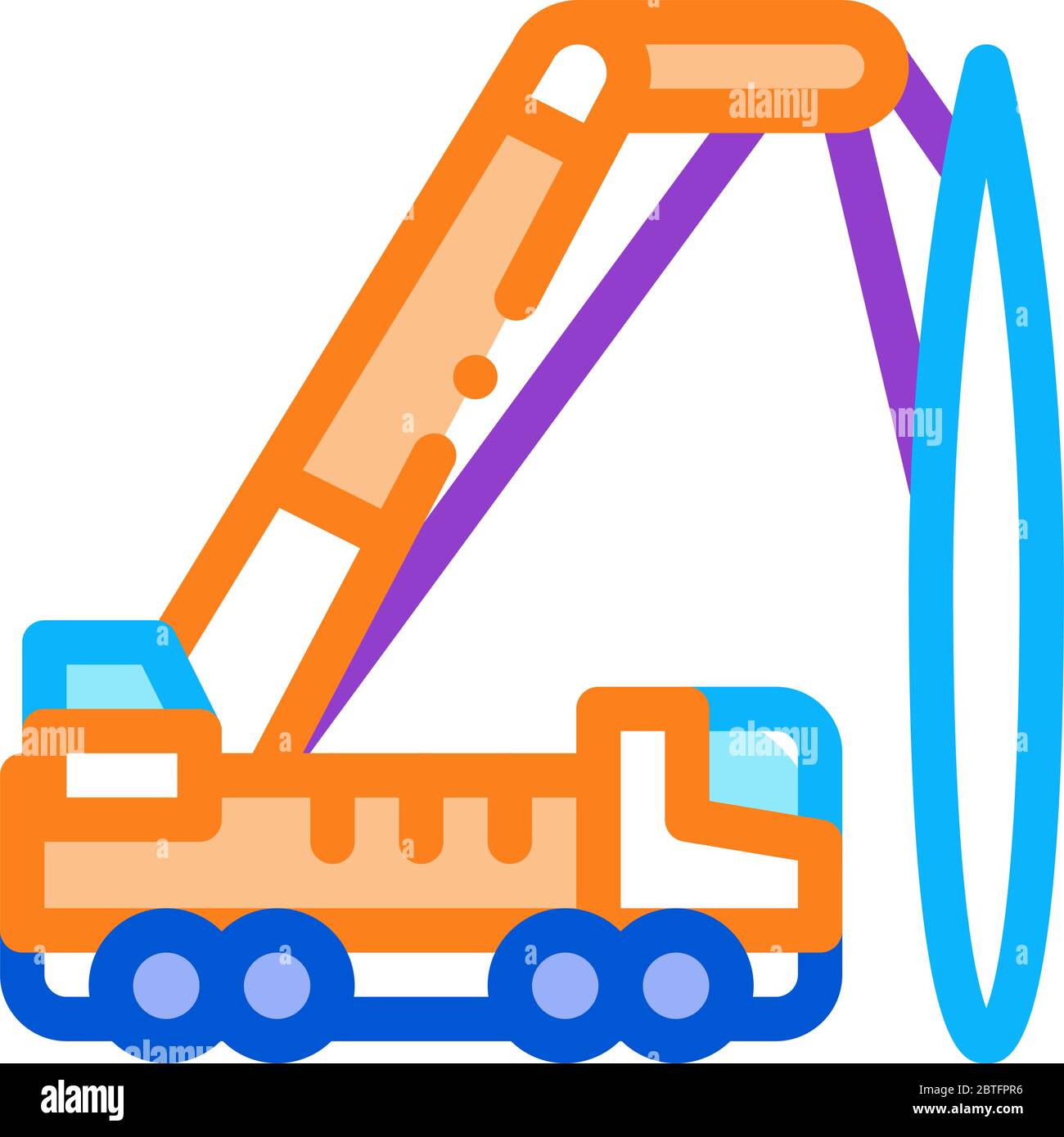 truck mounted crane icon vector outline illustration Stock Vector Image ...