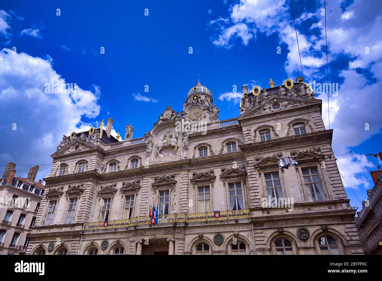 The Hotel de Ville, the city hall of Lyon, France, on a sunny day. Stock Photo