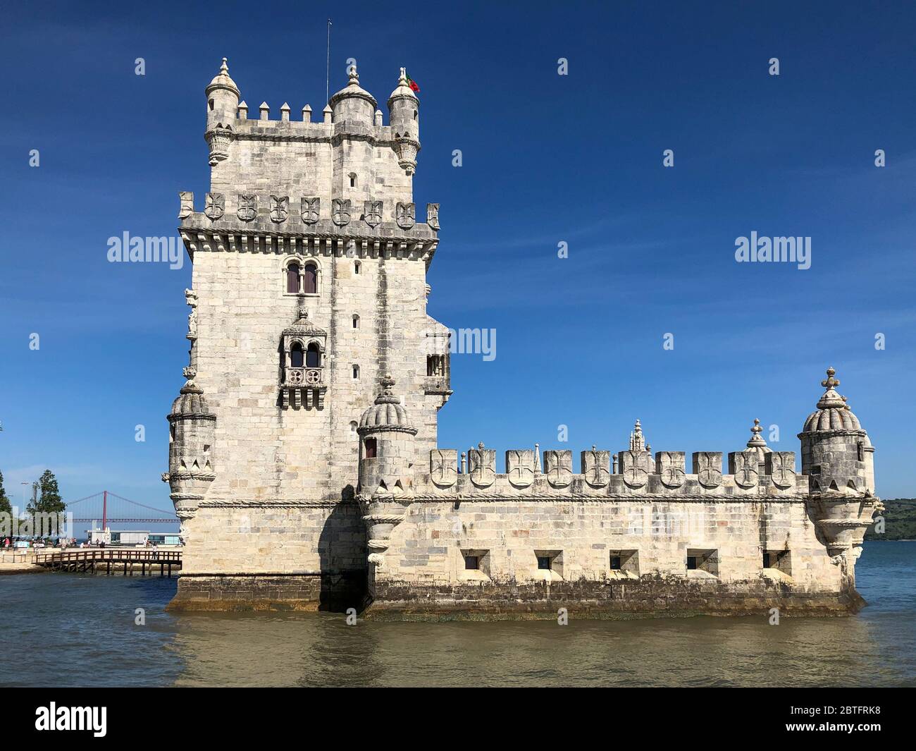 Belem Tower and Tagus River Stock Photo