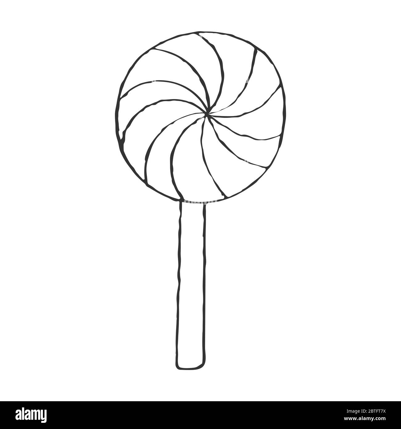 Candy Lollipop. Vector illustration in Doodle style, isolated on a white background, for coloring books and scrapbooking, theme design Stock Vector