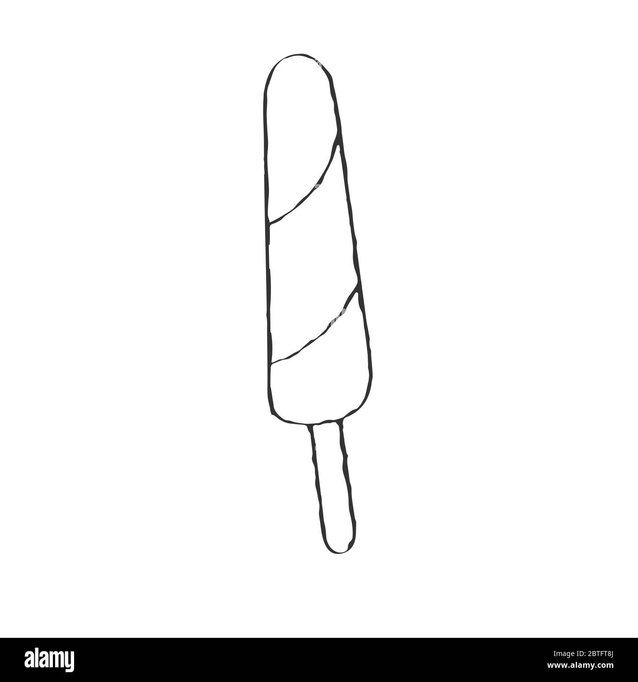 Ice cream. Vector illustration in Doodle style, isolated on a white background, for coloring books and scrapbooking Stock Vector