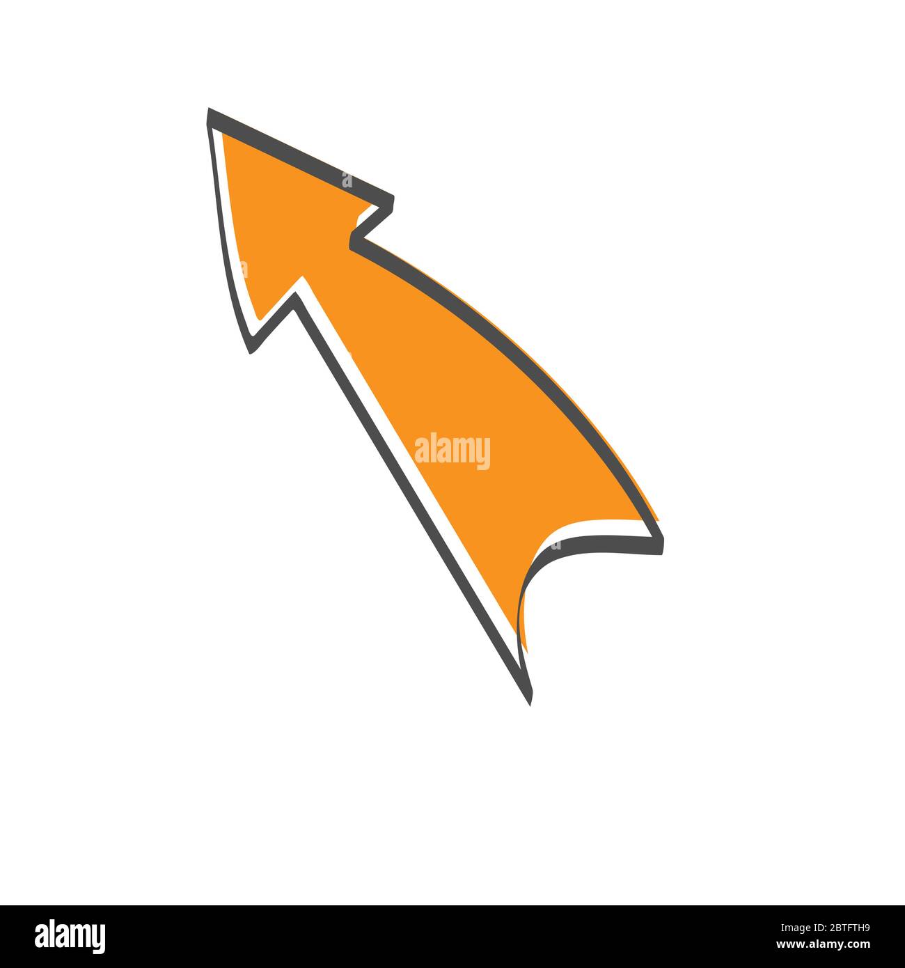 Single color arrow. Vector drawing in the Doodle style, isolated on a ...
