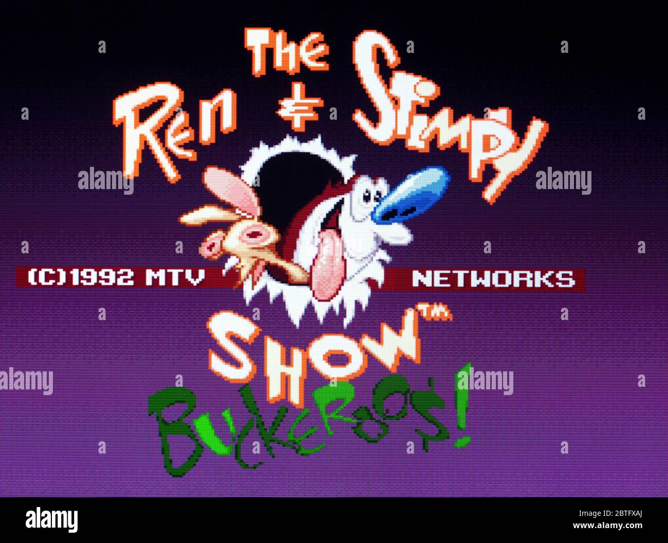 The Ren & Stimpy Buckeroos Show - SNES Super Nintendo  - Editorial use only Stock Photo