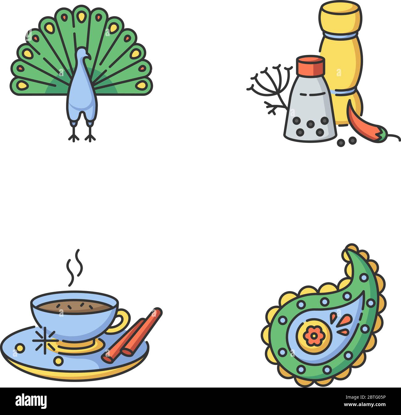 Indian culture RGB color icons set Stock Vector Image & Art - Alamy