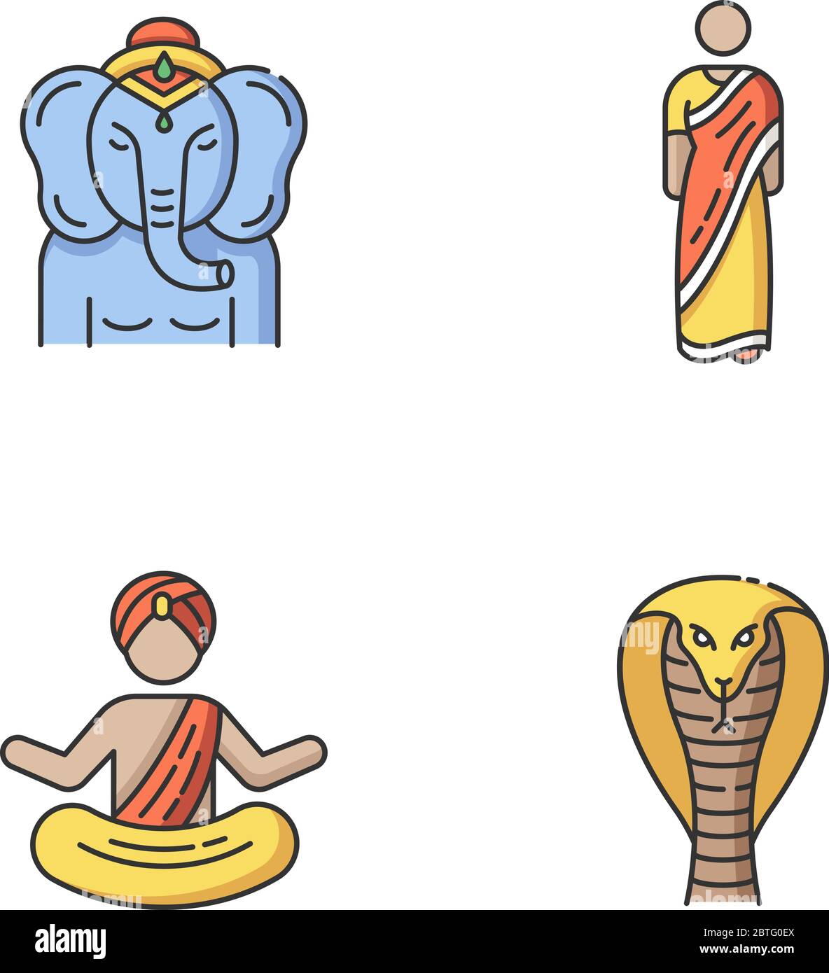 Indian culture RGB color icons set Stock Vector Image & Art - Alamy