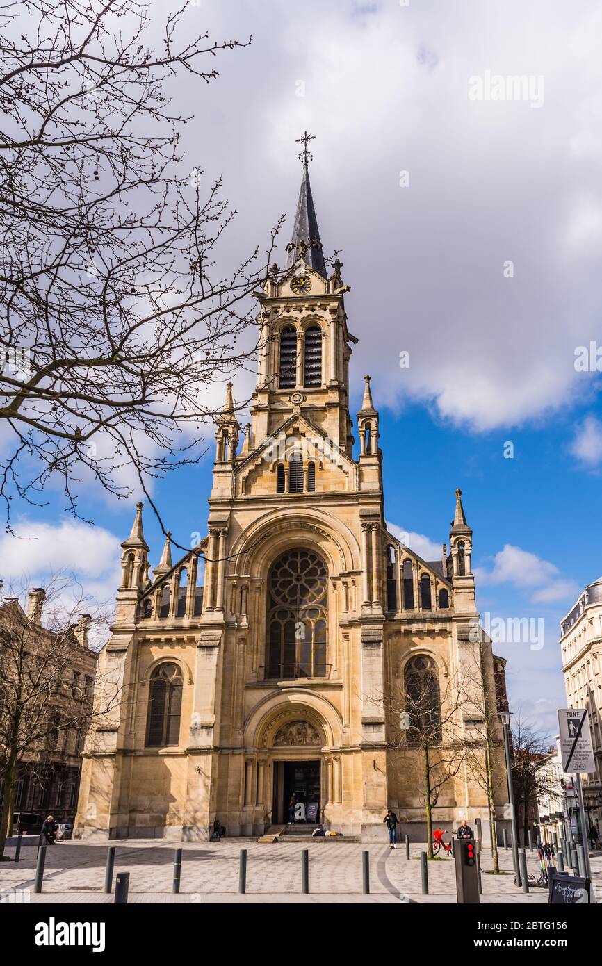 19th century Baroque church of Saint-Gilles, Brussels, Belgium. Stock Photo