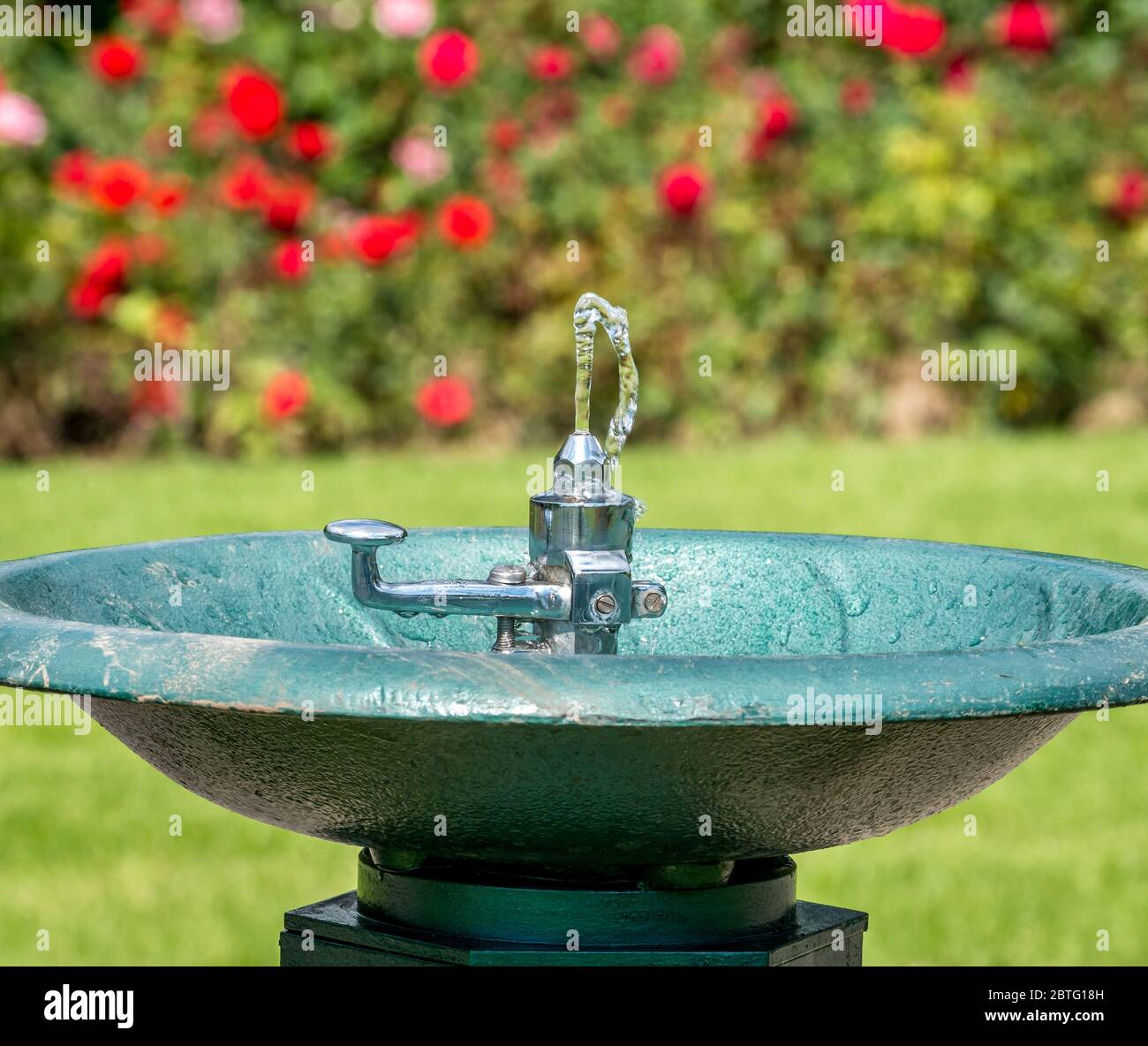 Outdoor water tap or foutain. Drinking water in the park on a ...