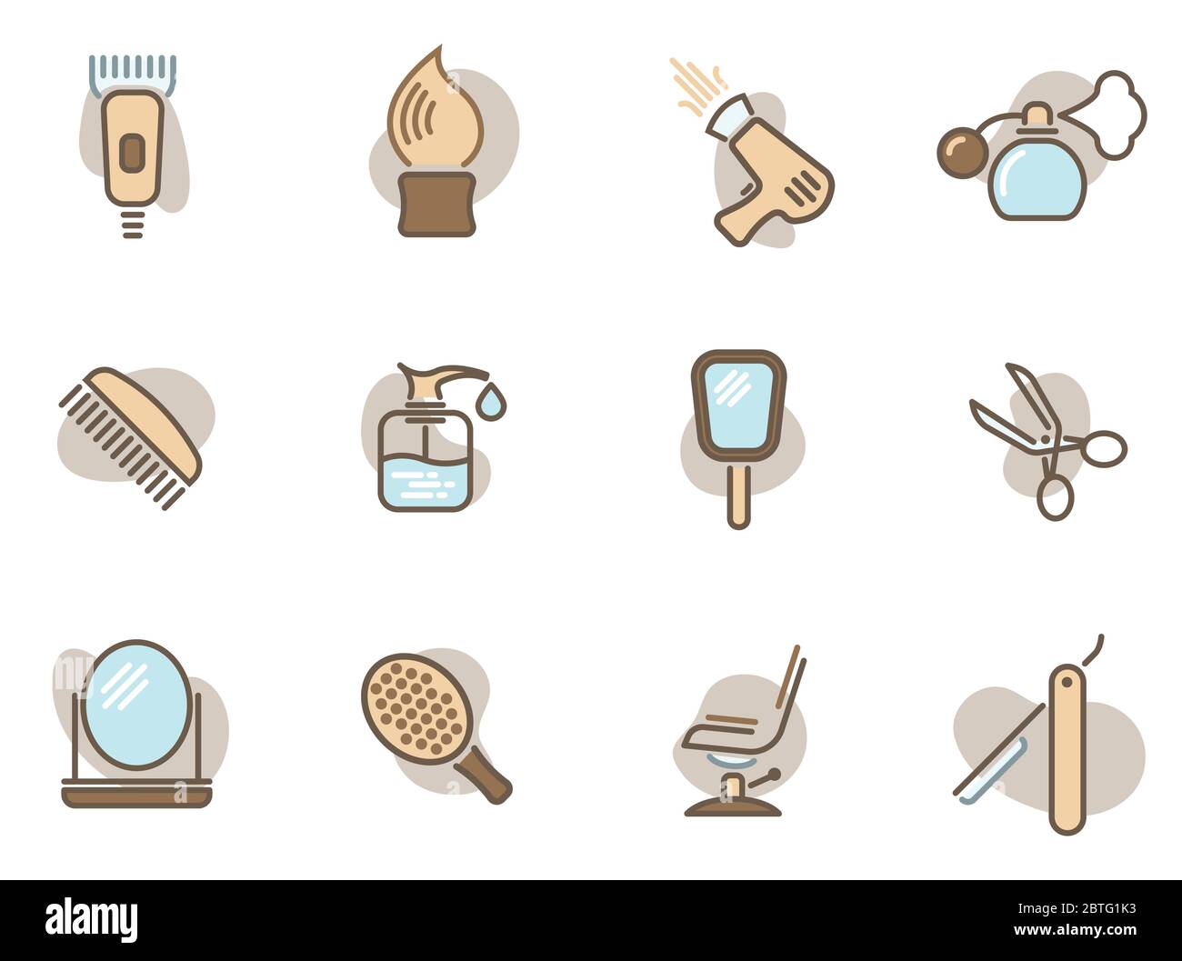 Barber colored icons Stock Vector Image & Art - Alamy