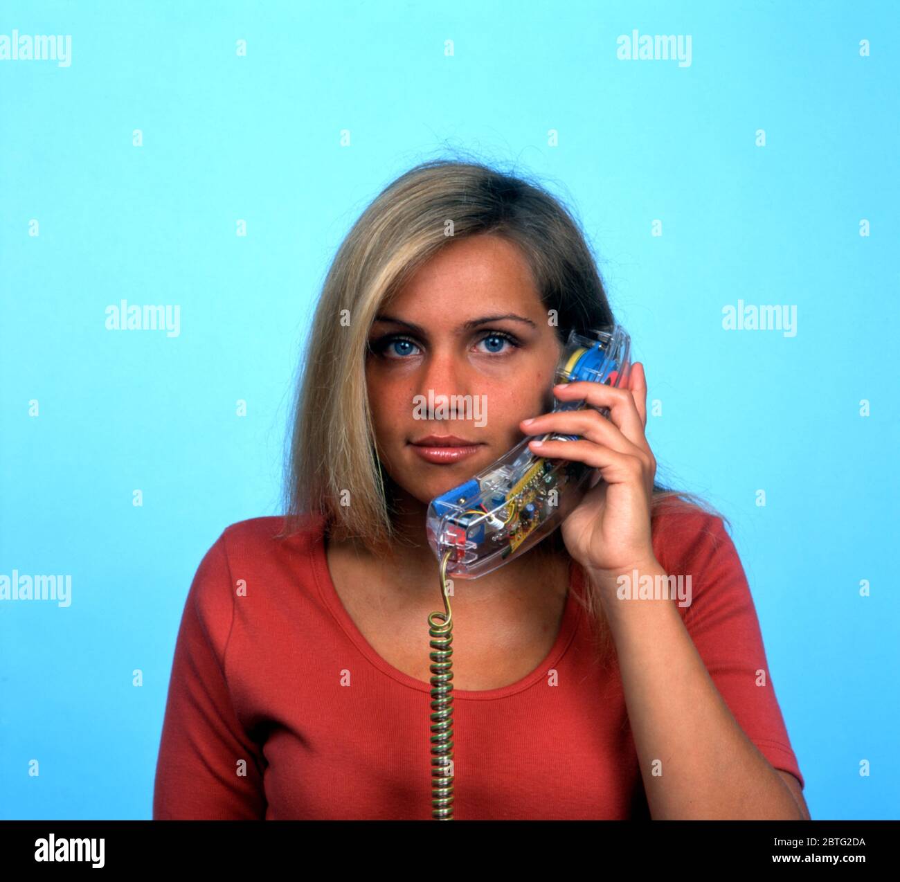 Lady, French /Asian, Telephone Stock Photo