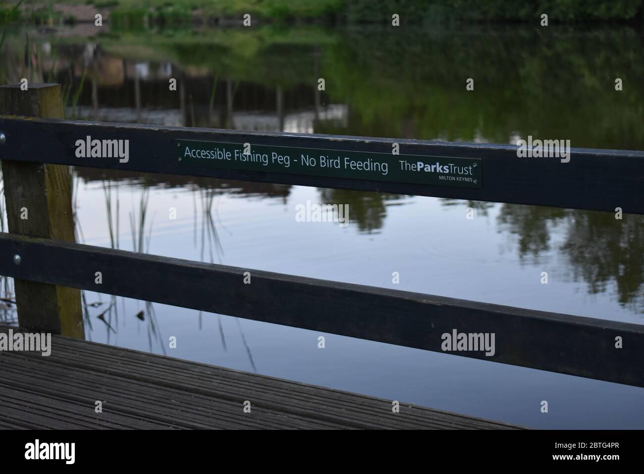 An accessible fishing peg in Milton Keynes. Stock Photo