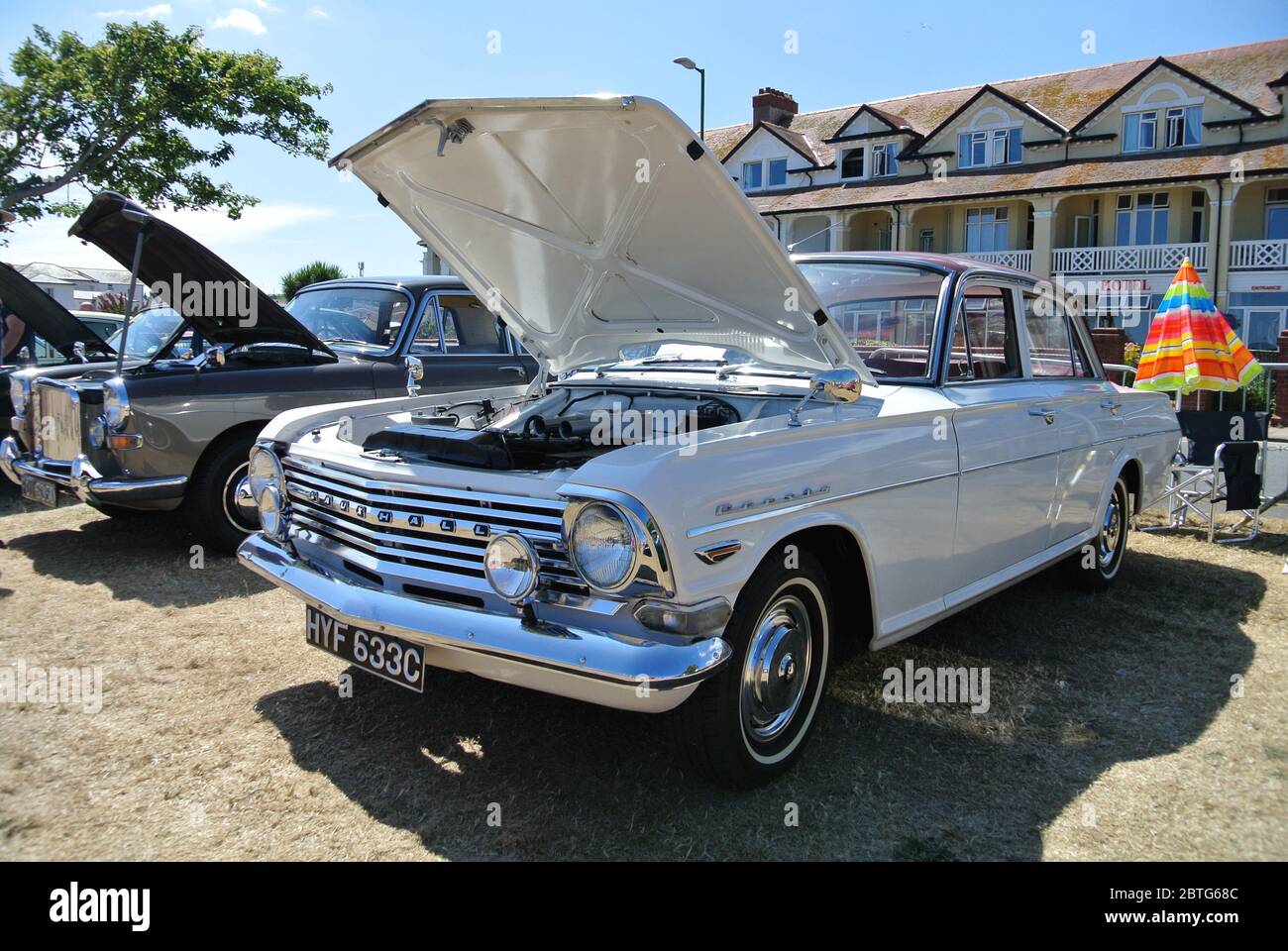 A 1965 Vauxhall Cresta parked up on display at the English Riviera classic car show, Paignton, Devon, England, UK. Stock Photo