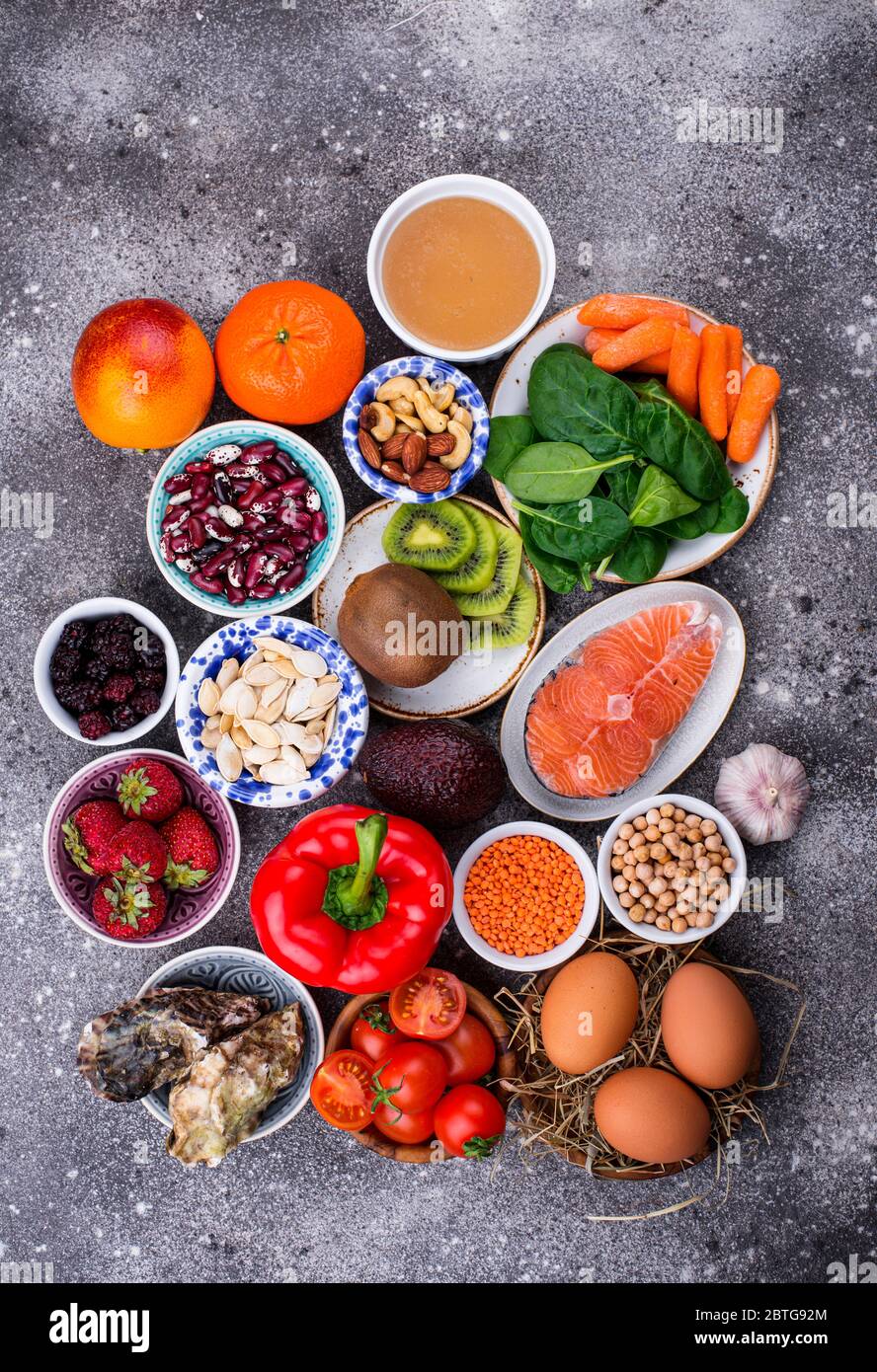 Food rich in collagen. Healthy products Stock Photo Alamy