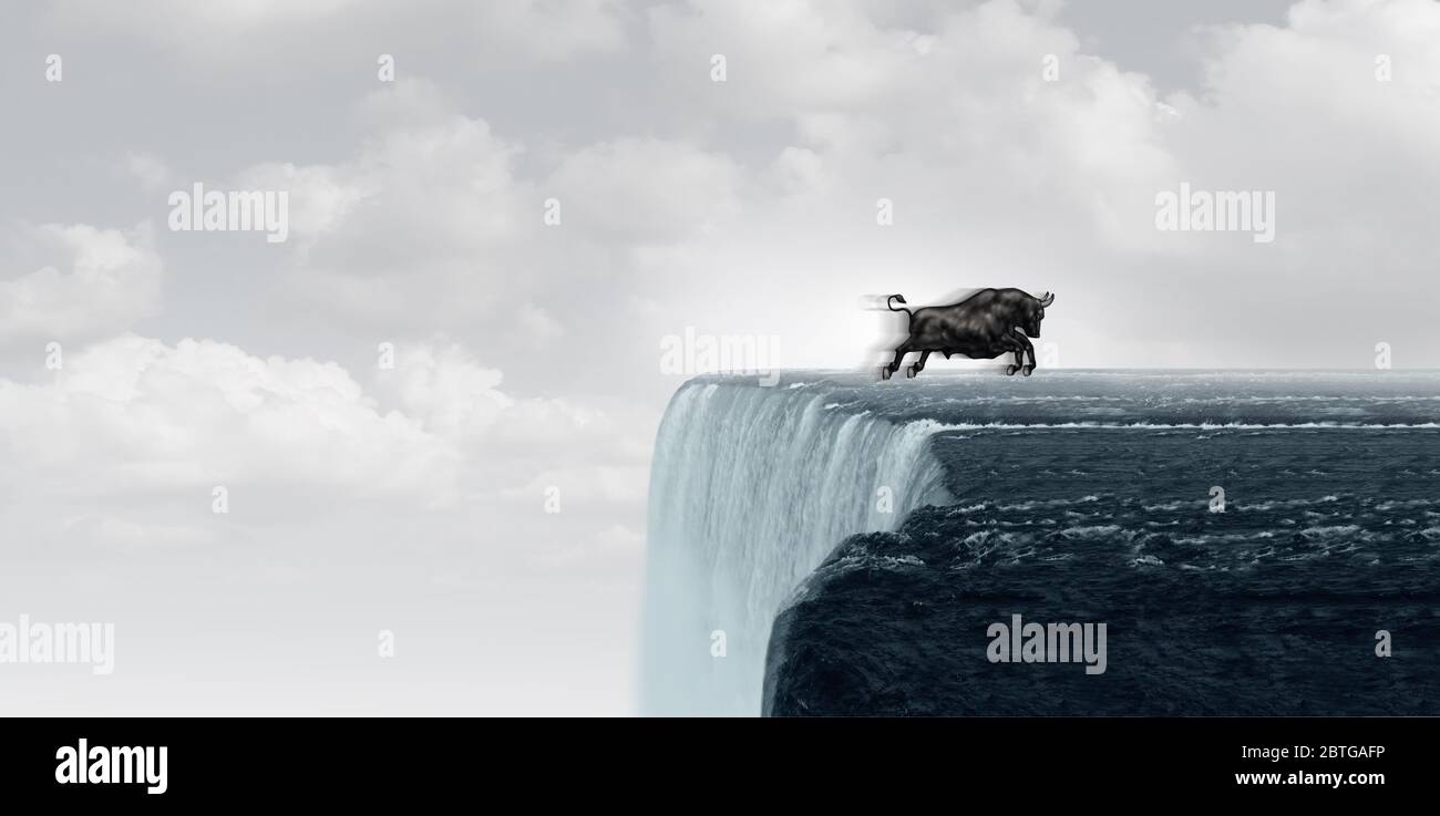 Bull market challenge and stock market struggle and investing volatility in a 3D illustration style. Stock Photo