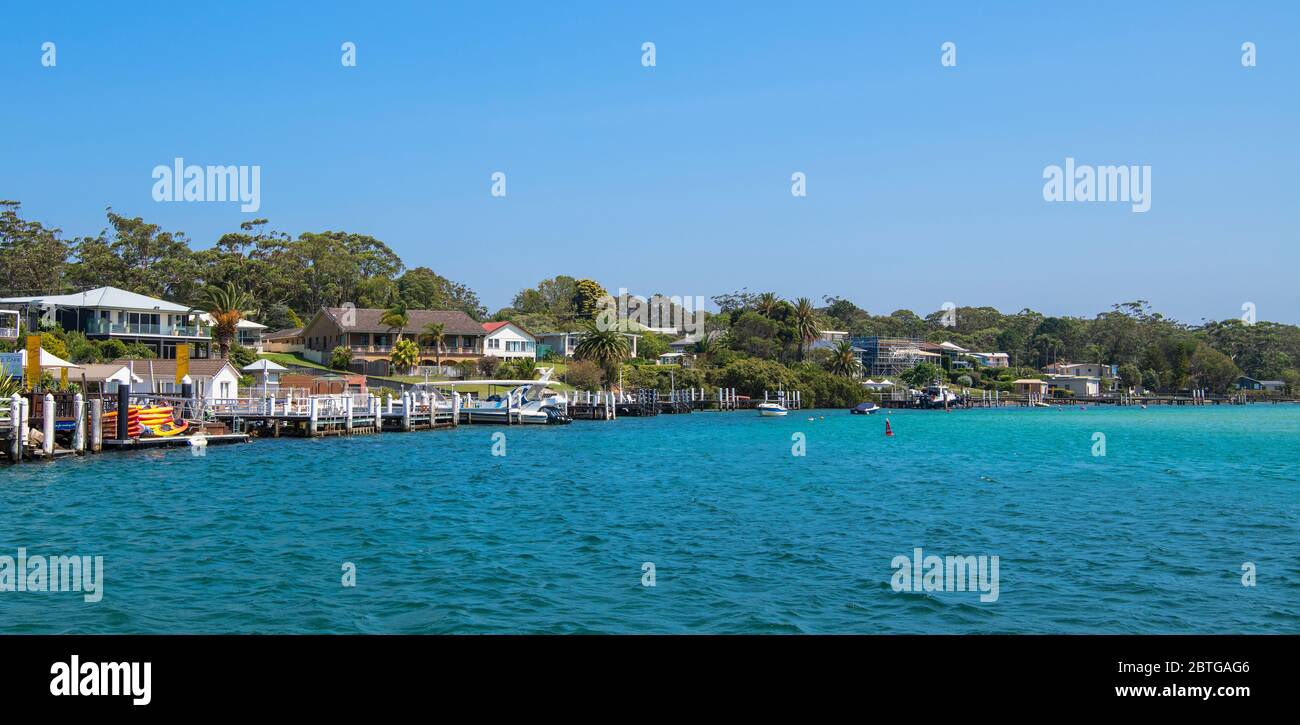 Waterfront houses Huskisson Jervis Bay NSW Australia Stock Photo Alamy