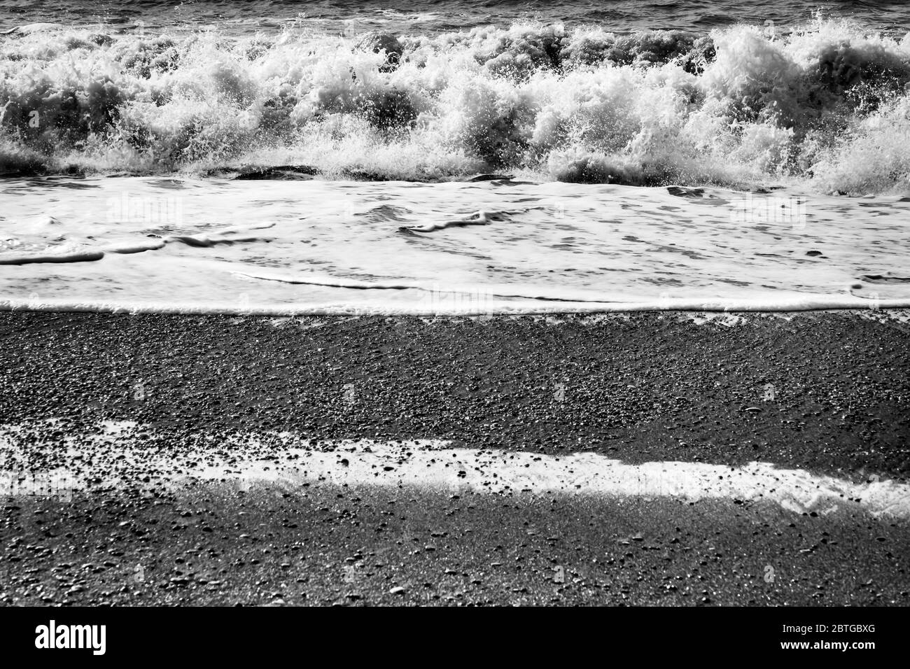 Black and White Waves Peebles Reynisfjara Black Sand Beach South Shore