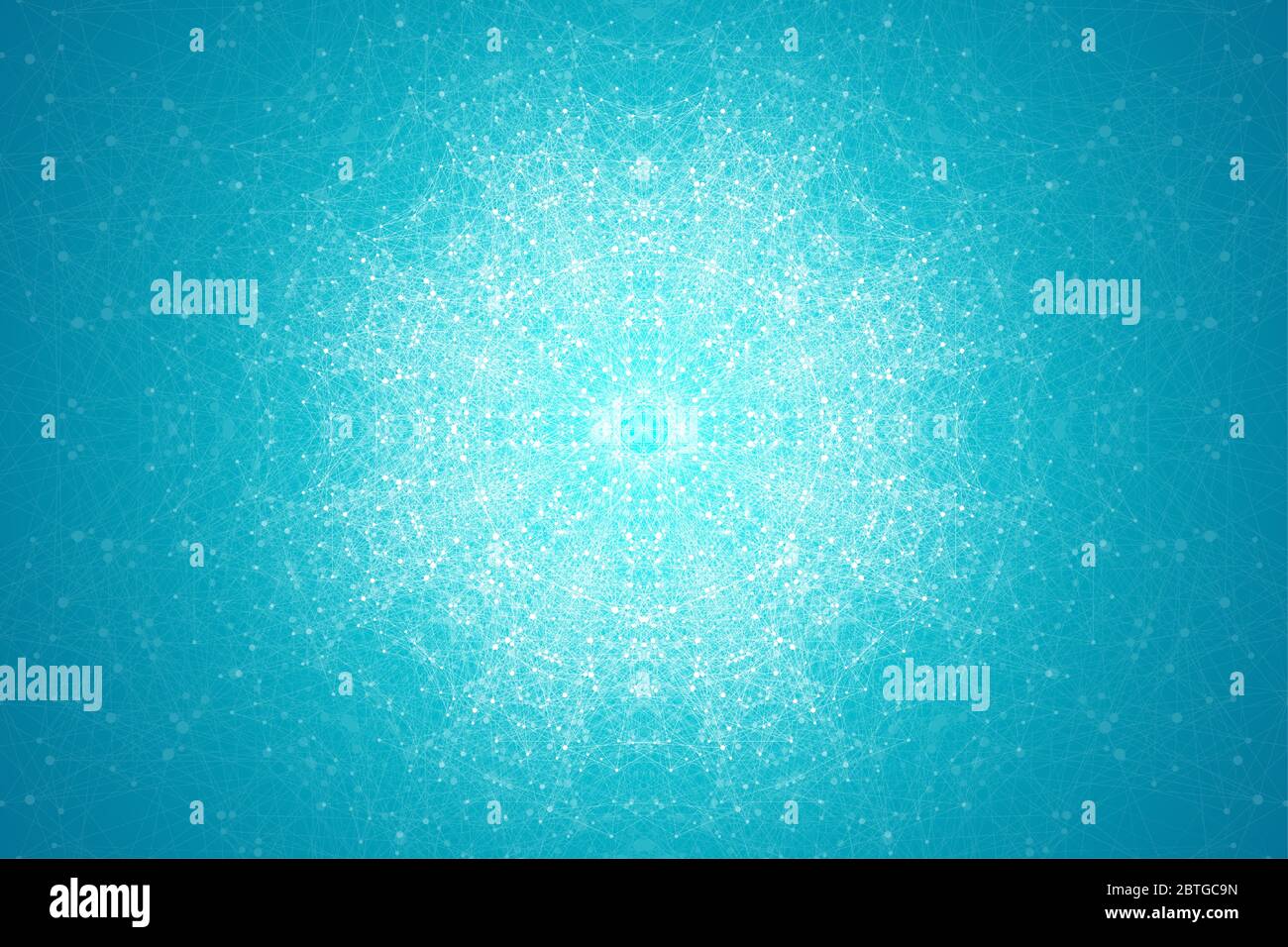 Abstract digital network connection structure on blue background ...