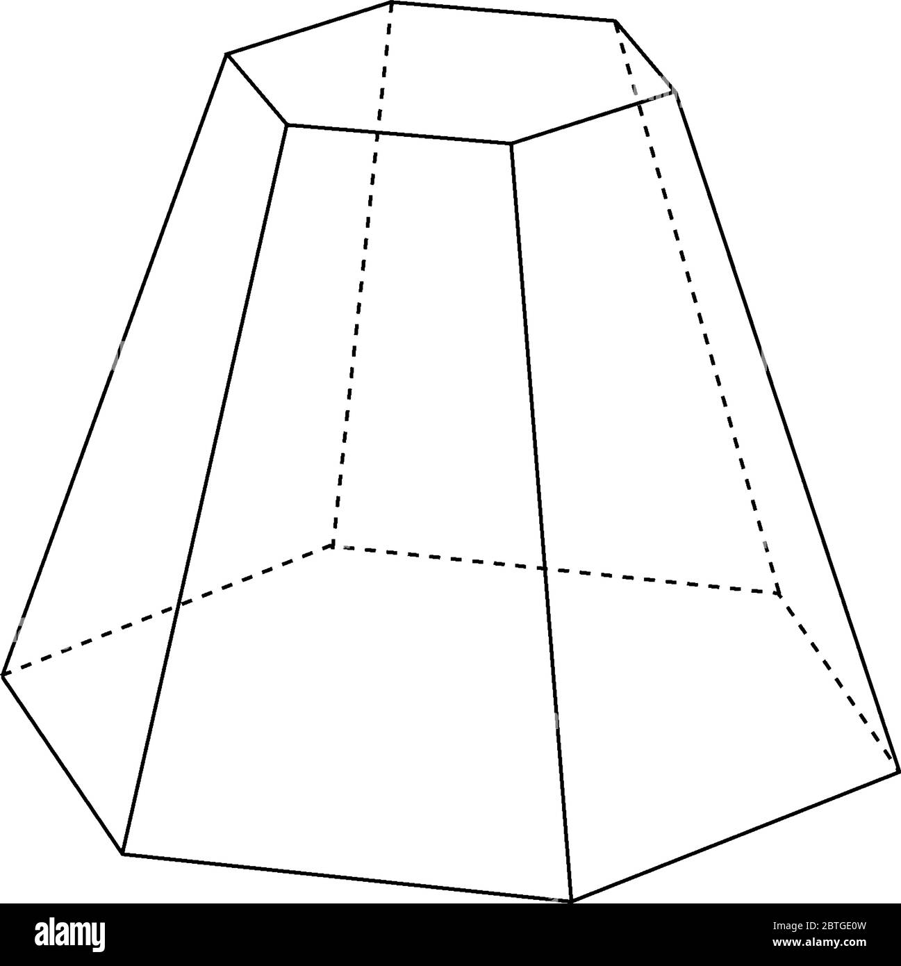 It’s a shape of hexagonal pyramid. It has six sides and all are equal by angle and length, vintage line drawing or engraving illustration. Stock Vector