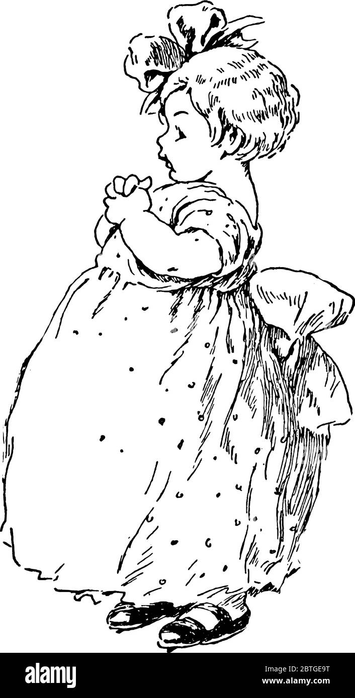 drawing of a girl wearing gown