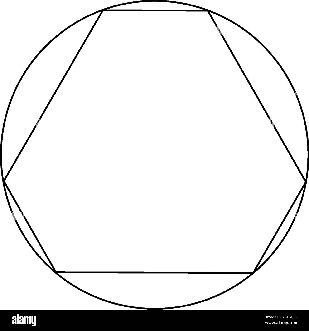 Geometric construction of a cyclic hexagon, a hexagon inscribed in a