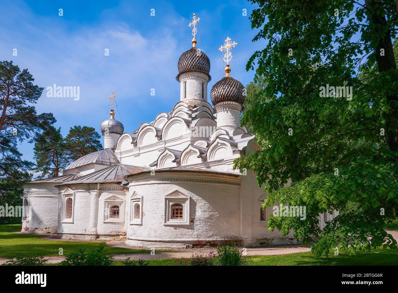 Church of Archangel Michael in historical estate and museum Arkhangelskoye Palace. Krasnogorsky District. Moscow Oblast. Russia Stock Photo