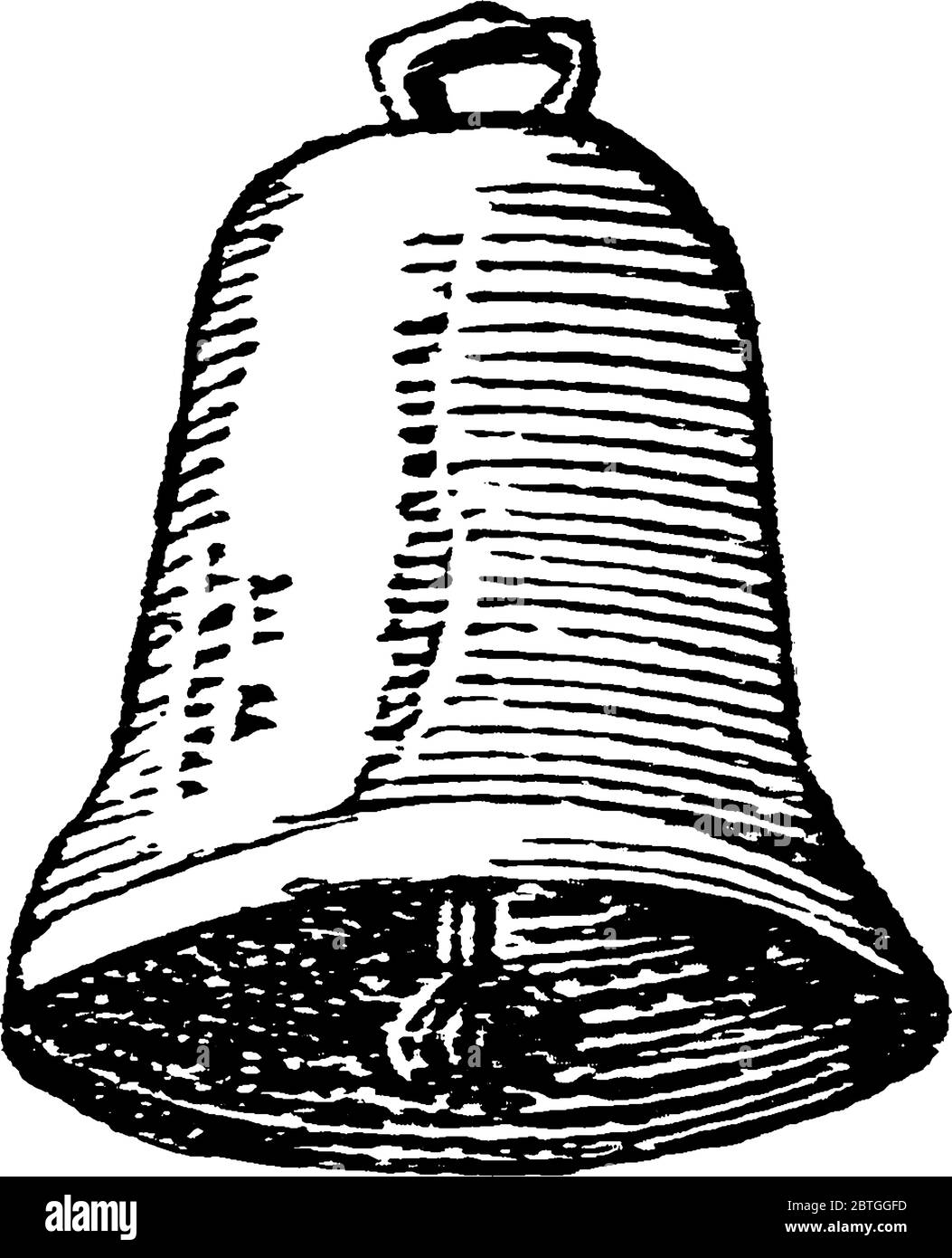 A typical representation of a bell, a hollow metallic vessel which