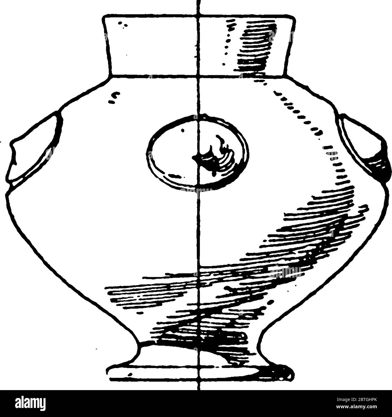 Found in the district of Elbe and Oder in central Europe is typically used in funeral rites as a repository for the ashes of the dead, vintage line dr Stock Vector