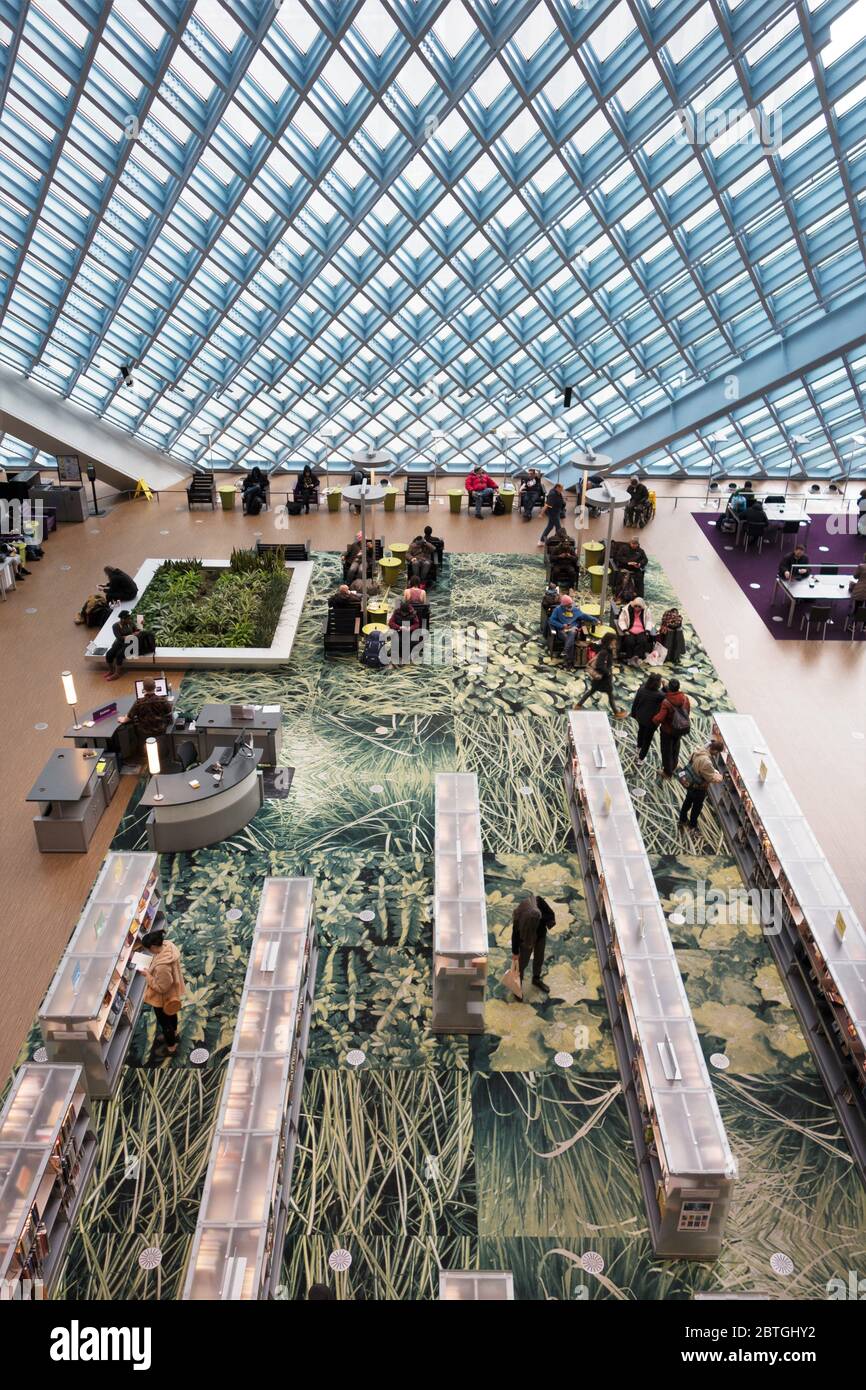 The Seattle Public Library, Central Library, in Seattle, Washington ...